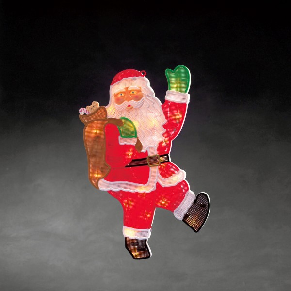 Konstsmide 2850-010 | LED Fensterbild winkender Weihnachtsmann | 20 warmweiße LEDs