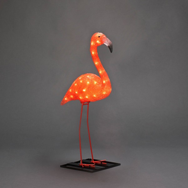 LED Flamingo: Gartenleuchte und Dekolicht aus Acryl, 70 cm hoch