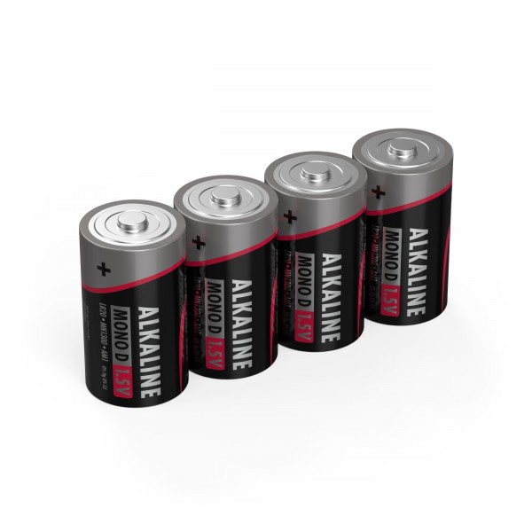 ANSMANN 5015581 Batterien Alkaline Big Five Alkaline Batterie Mono D / LR20 4er Schrumpffolie