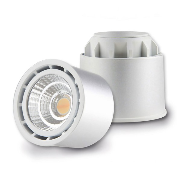 ISOLED 112672 LED Spot SUNSET GU10 10W, silber, 45°, 2000-2800K, externer Trafo, Dimm-to-warm
