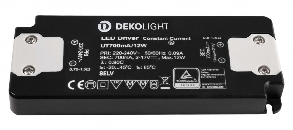 862227 LED-Netzgerät FLAT CC UT700mA/12W stromkonstant 220-240V AC/50-60Hz 2-19V DC 700 mA