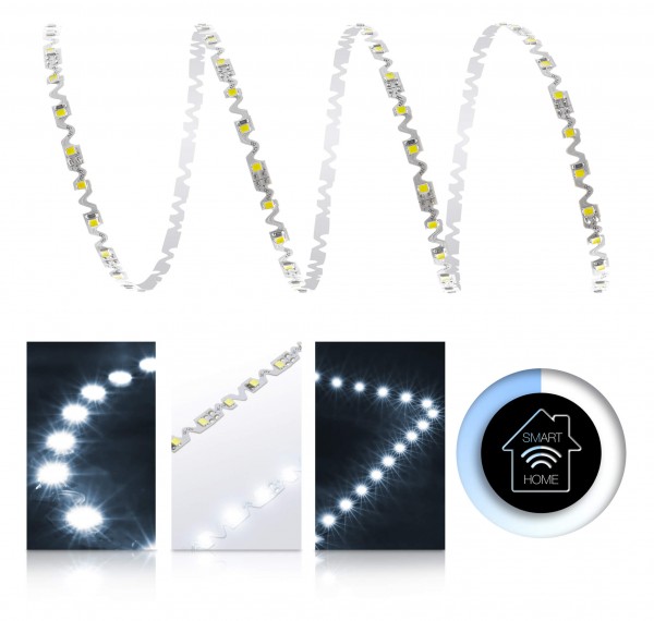 24V LED S-Shape Streifen Set | kaltweiß | Smart Home | Bedienung wählbar | 1 bis 9m wählbar | IP20