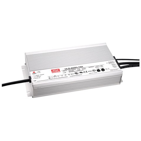 MEANWELL HLG-600H-24, AC-DC LED-Installationsnetzteil, Metallgehäuse, IP67 600W 24V 25A CV+CC