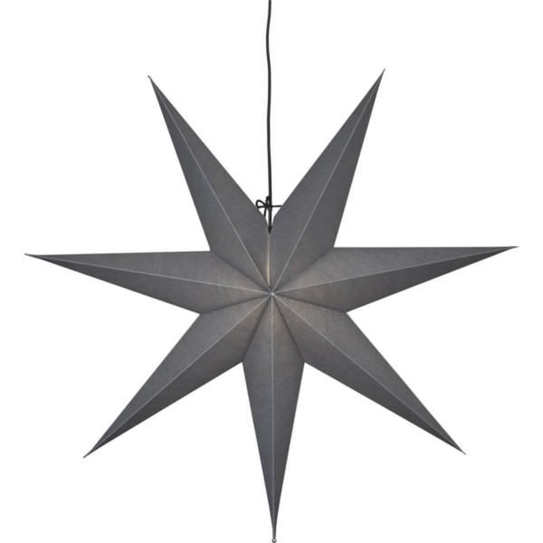 Star Trading 231-86 Papierstern "Ozen", grau, E14 Fassung, ca. 70x70 cm, incl. 3,5 m Kabel schwarz