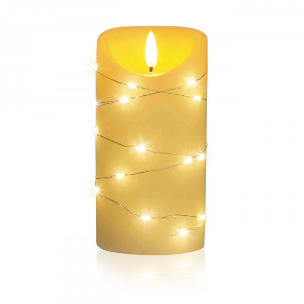LED Kerze mit Lichterkette "Cynthia" 15cm