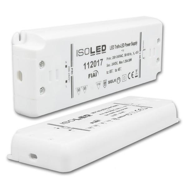 ISOLED 112017 LED Trafo 24V/DC, 0-30W, ultraflach, SELV