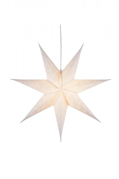 Star Trading 501-17 Papierstern "Decorus", 7-zackig, Farbe: weiß, ca. 63 cm Ø, ohne Kabel