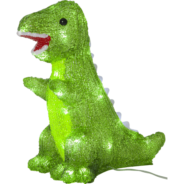 Star Trading 583-46 LED-Acrylfigur "Crystalo", Dinosaurier, grün, 30 white LED, ca. 17x24,5 cm, Traf