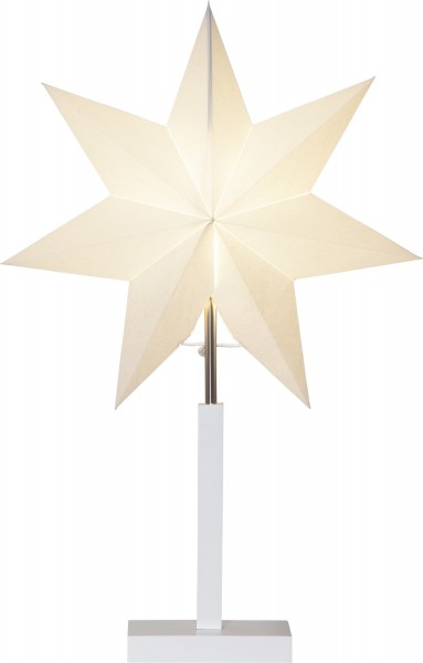 Star Trading 232-25 Standleuchte Stern "Karo", E14-Fassung, Holz/Papier, Farbe: beige/weiß, Höhe ca.