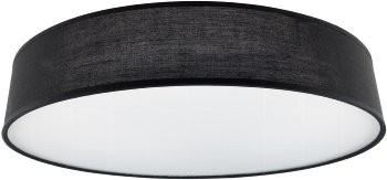 ChiliTec 23175 Deckenleuchte mit Textilschirm schwarz ØxH 50x12cm, für 4x E27 Lampe