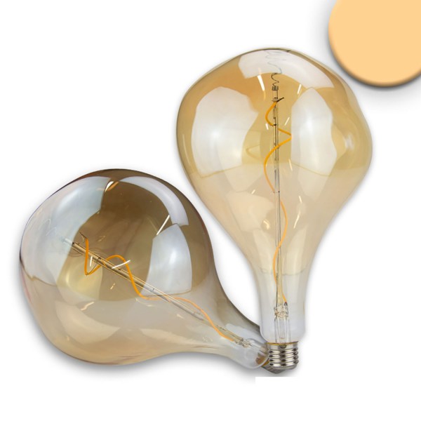 ISOLED 114164 E27 Vintage Line LED Dekobirne 165, 4W ultrawarmweiß, Glas amber, dimmbar