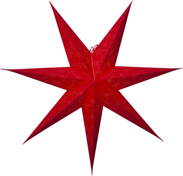 Star Trading 501-39 Papierstern "Decorus", 7-zackig, Farbe: rot, ca. 75 cm Ø, ohne Kabel