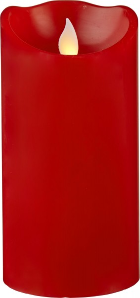 Star Trading 064-32 LED-Wachskerze "M-Twinkle", Farbe: rot bewegl. Flamme, ca. 15x7,5 cm, batteriebe