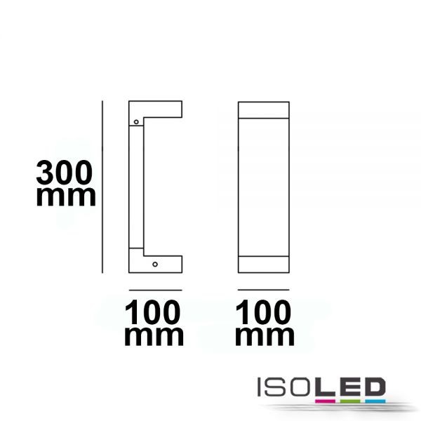 ISOLED 114266 LED Wegeleuchte Poller-1, 30cm, 7W, sandschwarz, warmweiß