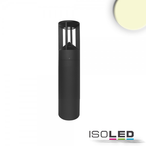 ISOLED 114276 LED Wegeleuchte Poller-4, 40cm, 9W, sandschwarz, warmweiß