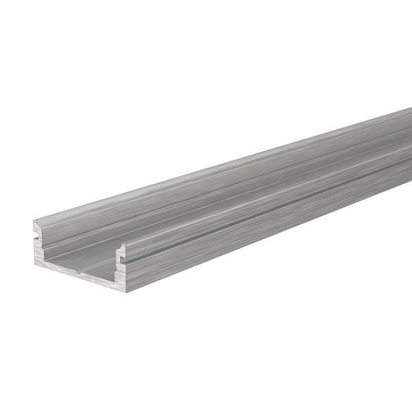 Deko-Light U-Profil flach AU-01-12 für 12 - 13,3 mm LED Stripes, Silber, gebürstet, 2000 mm