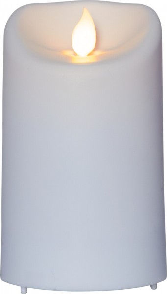 Star Trading 063-55 LED-Kerze "M-Twinkle" aus Kunststoff, weiss ca.7,5x12,5 cm,Timer, Batt., outdoor