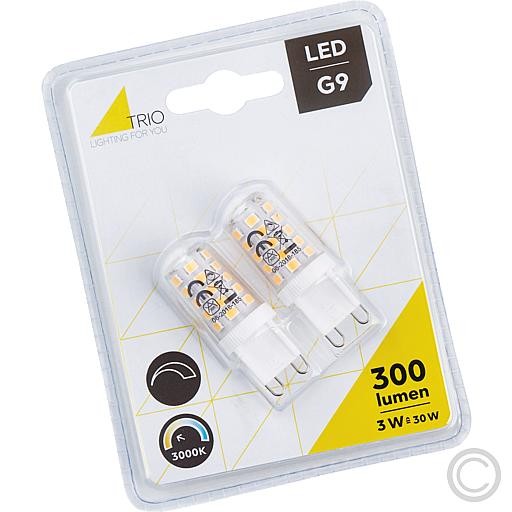 TRIO 929-2300 LED-Lampe G9 3W 300lm 3000K 2er-Set 929-2300