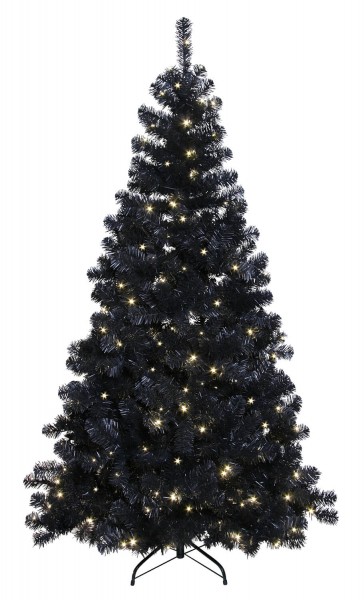 Star Trading 608-14 LED Prelit-Tree "Ottawa", schwarz, beleuchtet, ca. 210 cm, 260 daylight LED, out