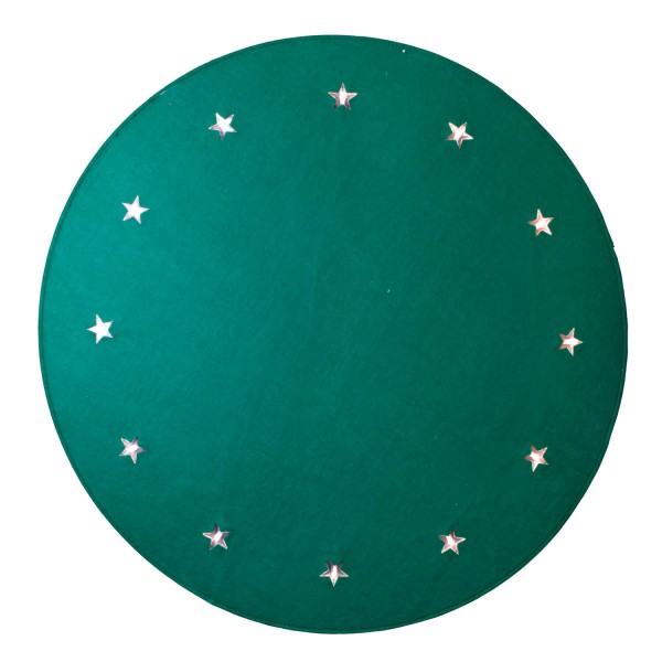 Star Trading 607-06 LED-Baumteppich "Granne", Material: Filz, grün, ca. 1 m Ø, 12 w/w LED, Trafo, in