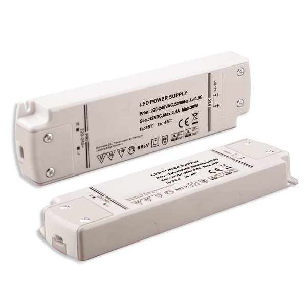 ISOLED 113926 LED Flexband-Trafo 12V/DC, 0-30W, dimmbar (Spannungssenke), SELV