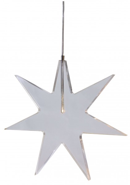 Star Trading 697-50 LED-Acrylstern "Karla", Farbe: transparent, 1 warmwhite LED, ca. 25x25 cm, Trafo