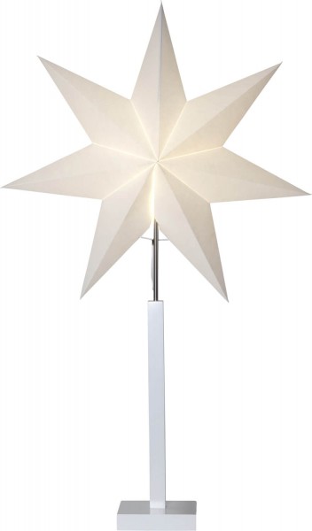 Star Trading 232-27 Standleuchte Stern "Karo", E14-Fassung, Holz/Papier, Farbe: beige/weiß, Höhe ca.